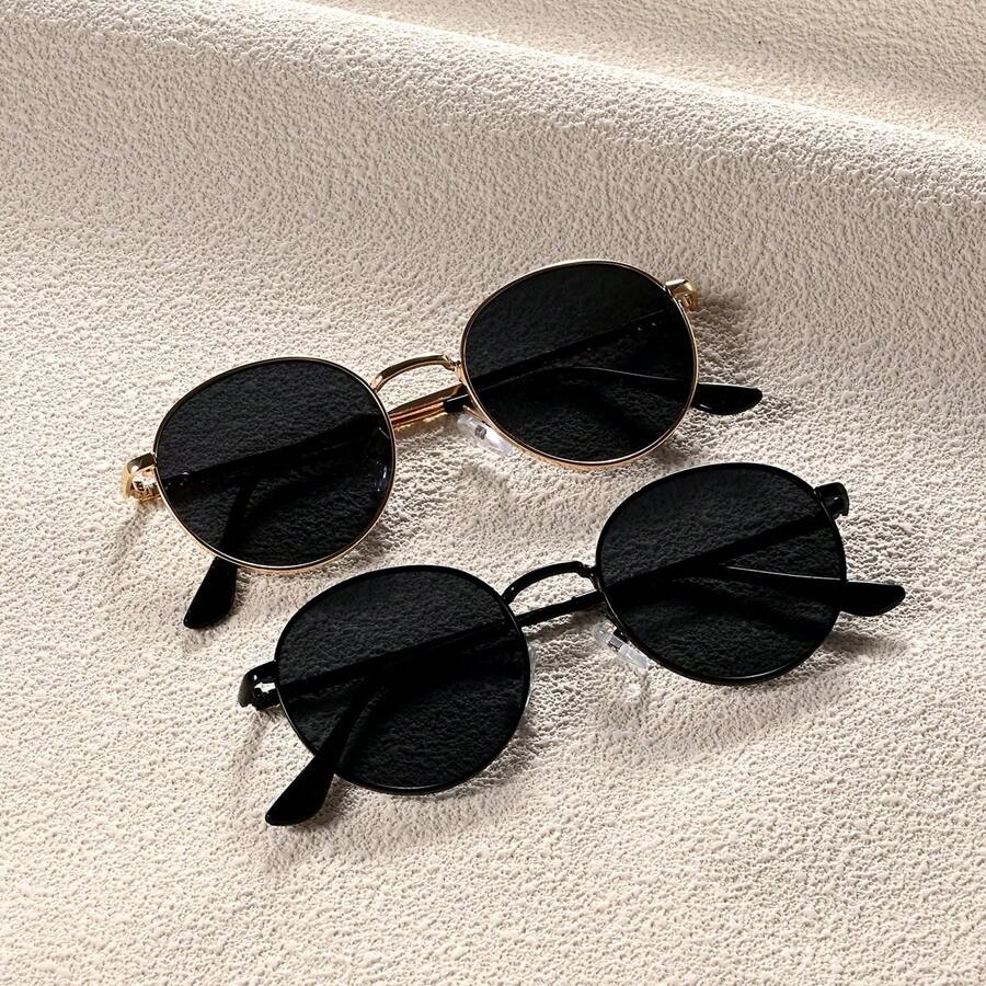 2 Stücke ovale Vintage Y2K Boho Punk mehrfarbige personalisierte Lässig Street Style klassische würzige elegante perfekte beliebte Mode Brillen für Outdoor Reisen Radfahren Sommer Schule Start Camping Musik Festival Urlaub Geschenke Sport Schule Look