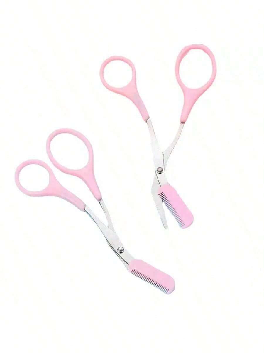 Juego de 5/4/3/2/1 pieza de tijeras y peine para cejas unisex mejorado, talla grande fuerte, talla grande afilado, nueva versión para arreglar cejas para mujeres y hombres, herramienta de recorte de cejas perfecta con mejor control de longitud, accesorio de belleza para el hogar, tijeras con mini peine