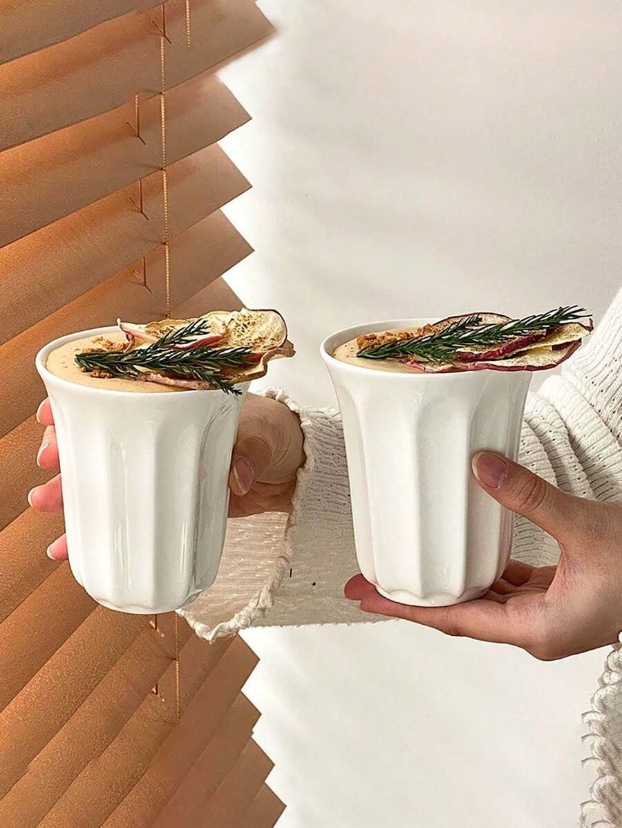 1pc Vintage Minimalist Striped Solid Color Ceramic Mug, High-Quality Solid Color Coffee Cup, Suitable For Drinking Water, Milk, Oatmeal, Tea, Juice, Breakfast, Coffee, Beverages, Etc. Applicable For Cafes, Home, Restaurants, Parties, Balls, Offices. Great Gift For Father's Day, Mother's Day, Friends, Boyfriends/Girlfriends, Family, Teachers, Colleagues, Wedding, Housewarming.