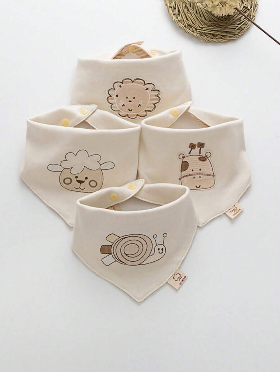 3 pezzi/confezione bavette per bimbi, bavette per l'alimentazione dei neonati con adorabili motivi a cartoni animati