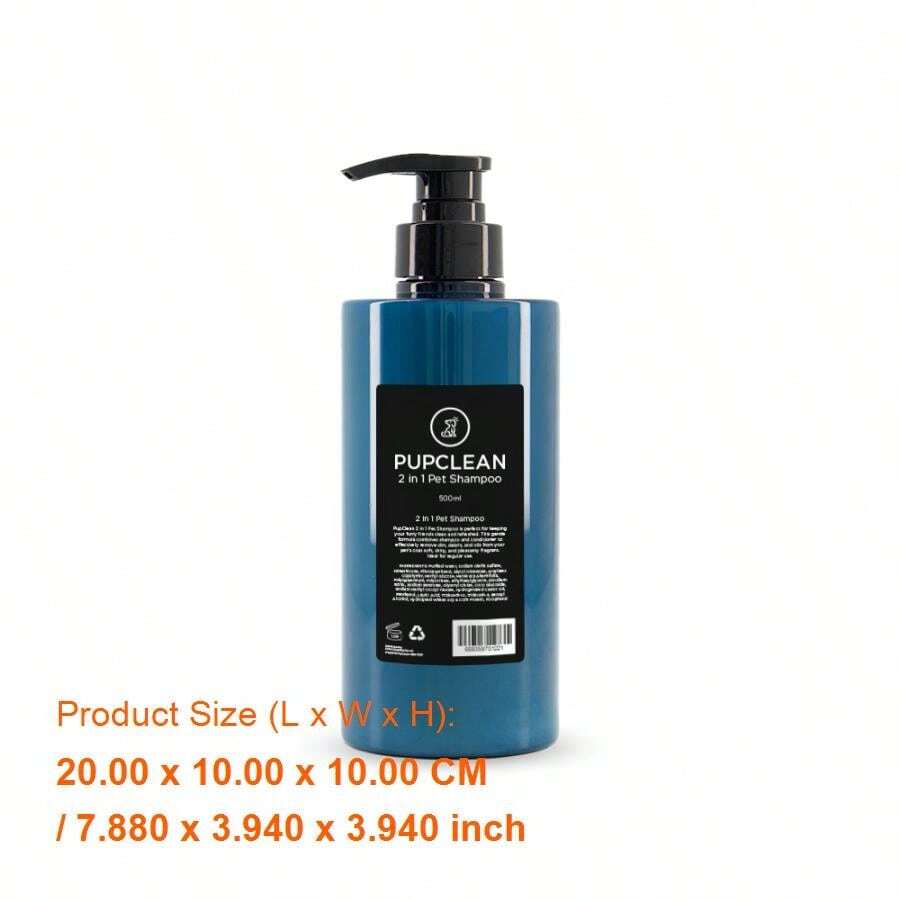 PetClean 2-In-1 Shampoo & Conditioner For Dogs & Cats - 500ml Gentle Formula For Soft, Shiny Fur & Easy Grooming