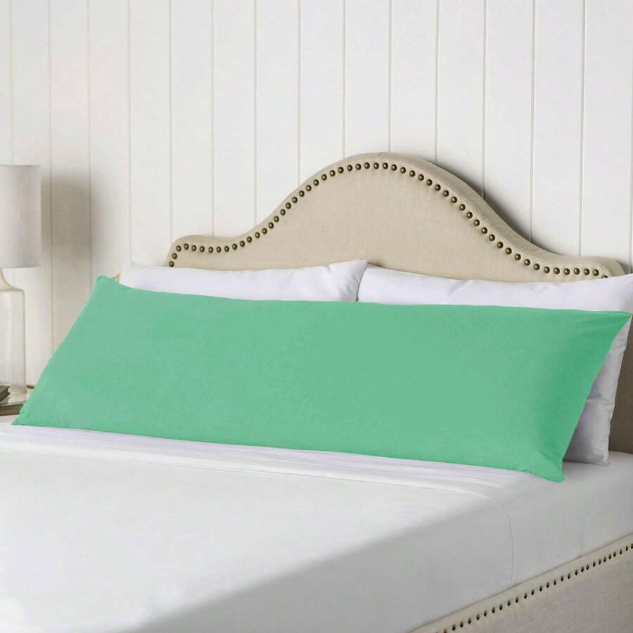 Teal 100% Cotton Body Pillowcase | Soft, Durable Bedding Essential | Stylish Pastel Color Home Decor Accessory | Ideal For Cozy Comfort And Support