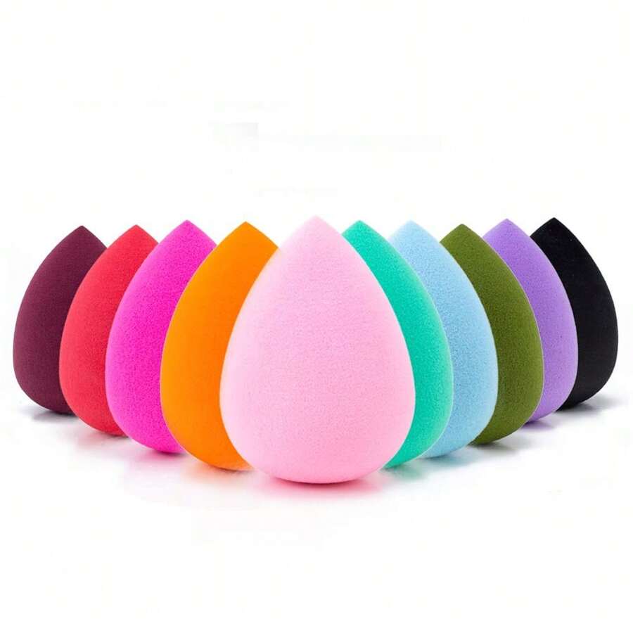 Set de 10 esponjas de maquillaje de colores aleatorios, esponjas de maquillaje para una complexión impecable, de uso dual seco/húmedo que no absorben, para correctores y polvos, gran regalo para el verano