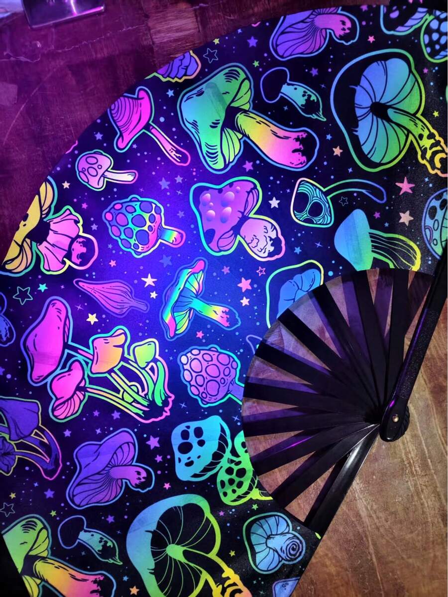 Abanico plegable oversize con luces LED, abanico de seda retráctil de mano para fiesta musical, actuación de baile, decoración y regalo