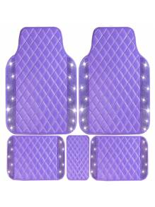 Purple Leather Rhinestones