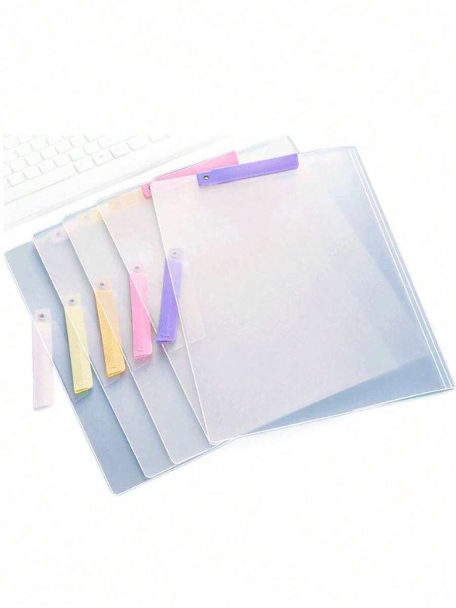 1pc Rotating Double Clip File/Paper Holder With Transparent Sliding Clips, Student Test/Document Storage Organizer,Back To School,School Supplies