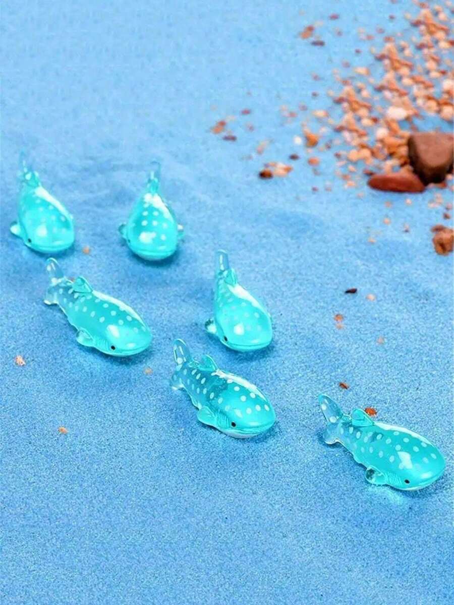 10/20 piezas Mini figuras de resina de tiburón, pequeñas esculturas de arte con diseño de lunares, adecuadas para acuarios y decoración de paisajes en miniatura, decoración del hogar, azul con diseño de lunares, regalos de Pascua