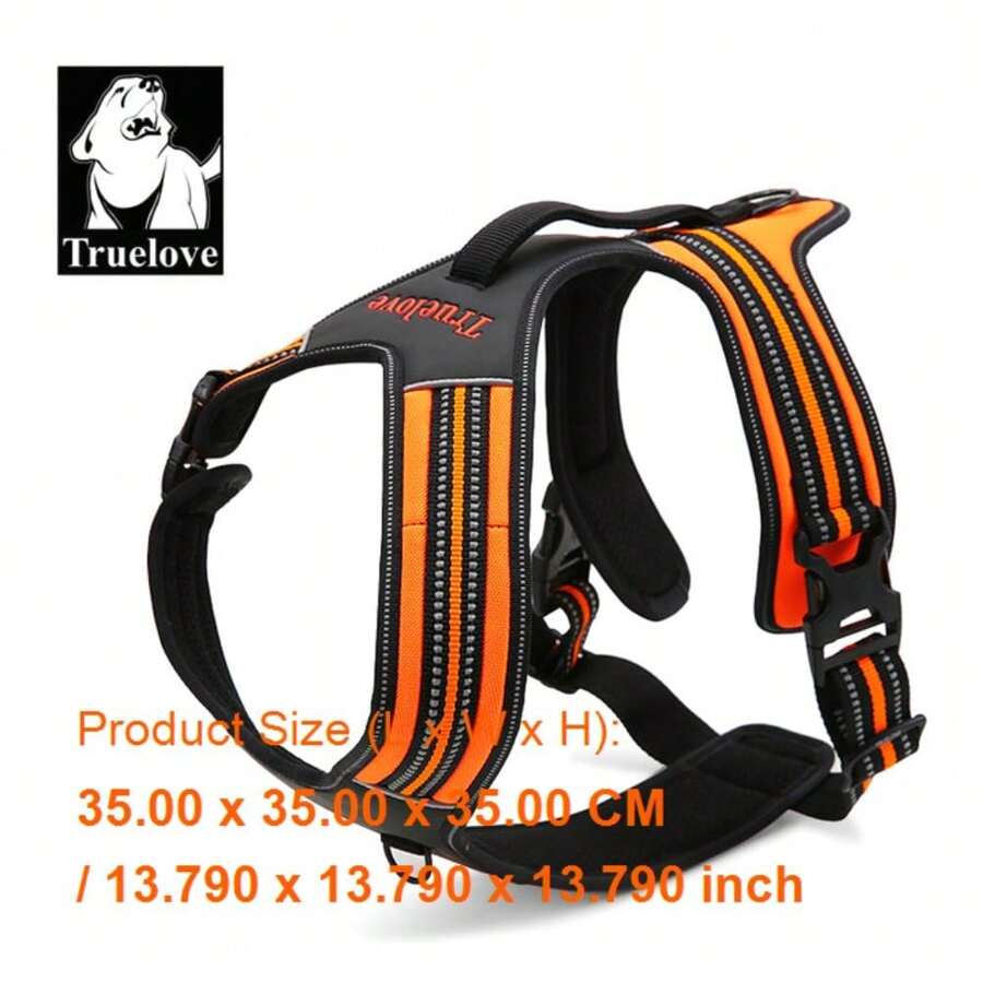 Reflective Heavy-Duty Harness - XL Size - Highly Visible Orange - Adjustable, Durable Design For Optimal Comfort And Security - Ideal For Outdoor Activities & Work Use