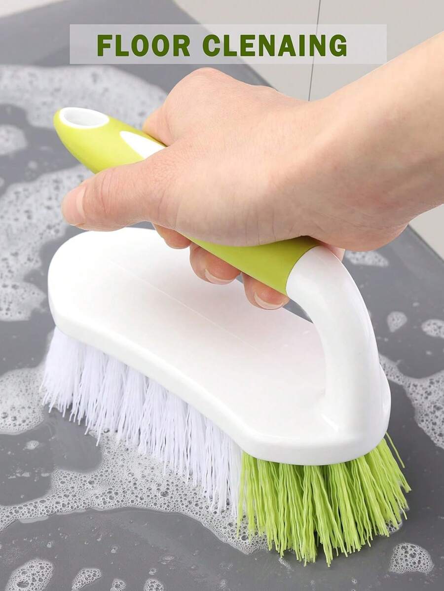 1pc Multi-Functional Stiff Bristle Cleaning Brush, Thick Plastic Handle For Grooves, Stove, Tile Gaps, Mould & Rust Resistant Laundry Brush, Suitable For Home Use