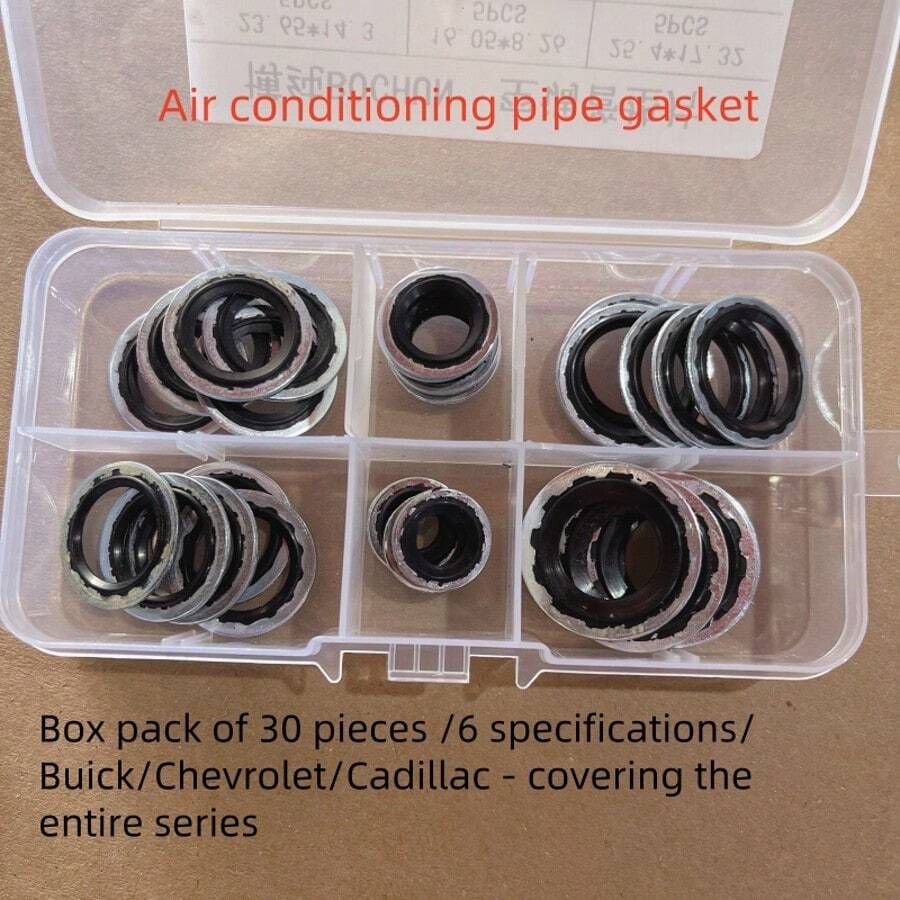 30 Stücke/Packung Klimakompressor Dichtungsringe - passend für Buick Excelle, Sail, Kaiyue, Cruze, Lacrosse, Chevrolet, Cadillac, 6 verschiedene Größen einzeln erhältlich, für die gesamte Fahrzeugpalette geeignet