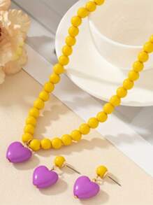 Yellow Beads + Purple Heart