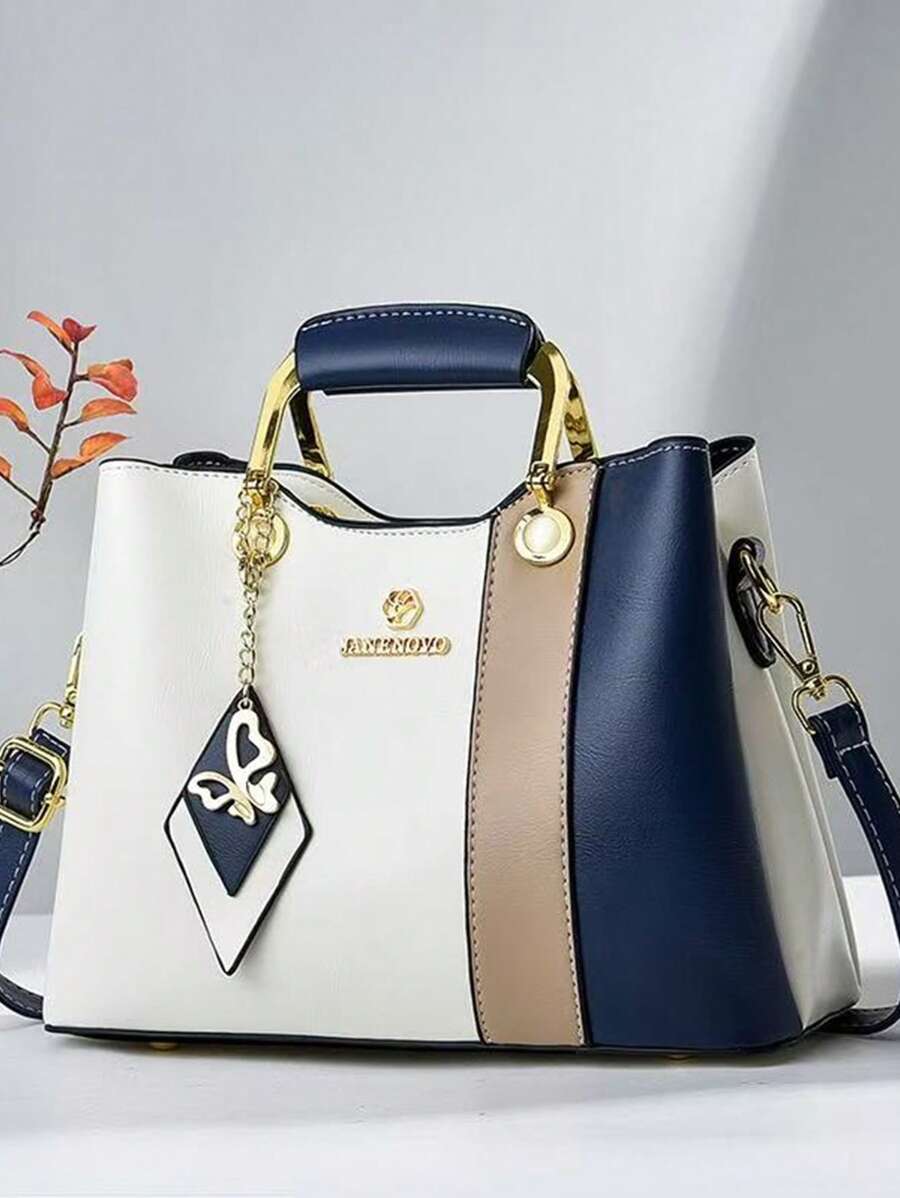 1pc Elegant Mom Shoulder Handbag With Top Handle And Crossbody Strap