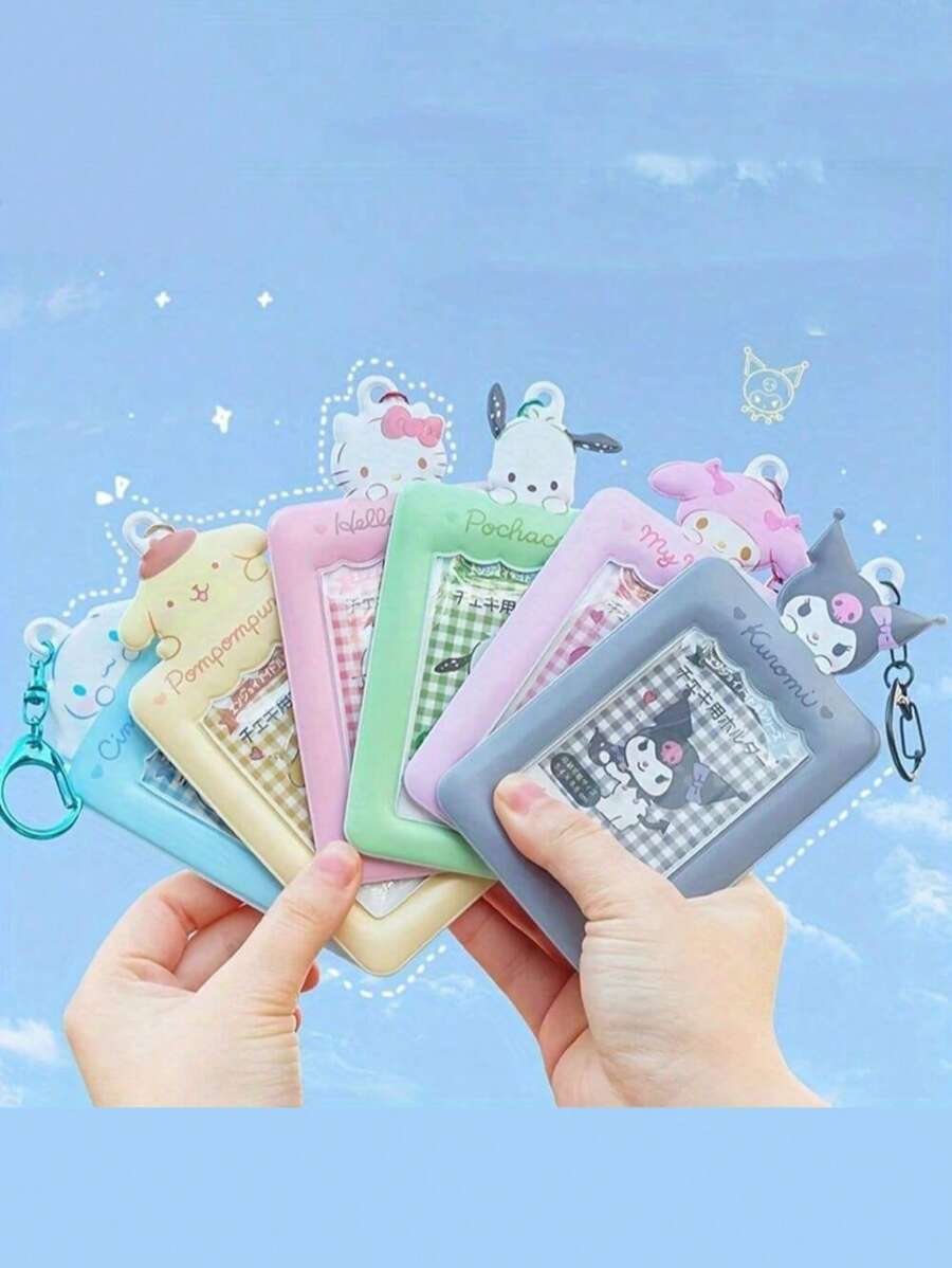 Sanrio 1 pièce Porte-carte d'identité photo Sanrio hello kitty, Mélodie, Kulomi, papeterie étudiante, porte-ticket de cantine, porte-abonnement, porte-clés