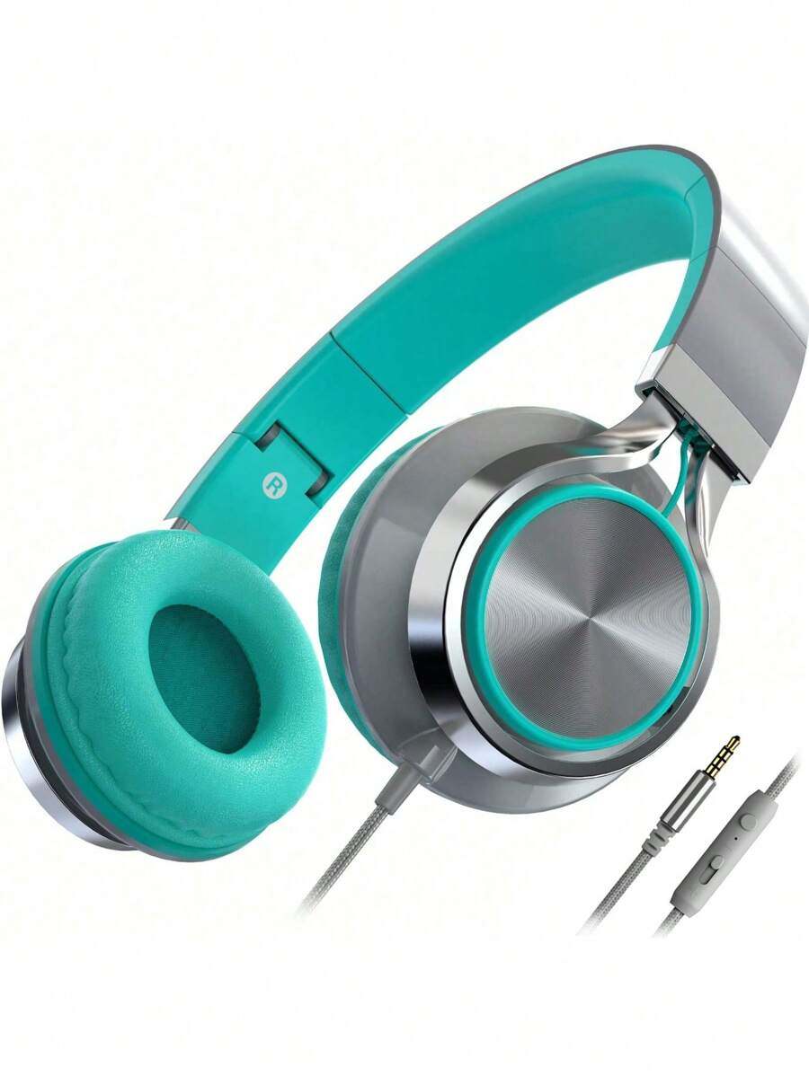 1 Casque Filaire Avec Microphone Et Contrôle Du Volume Pliable Léger, Casque Filaire Réglable