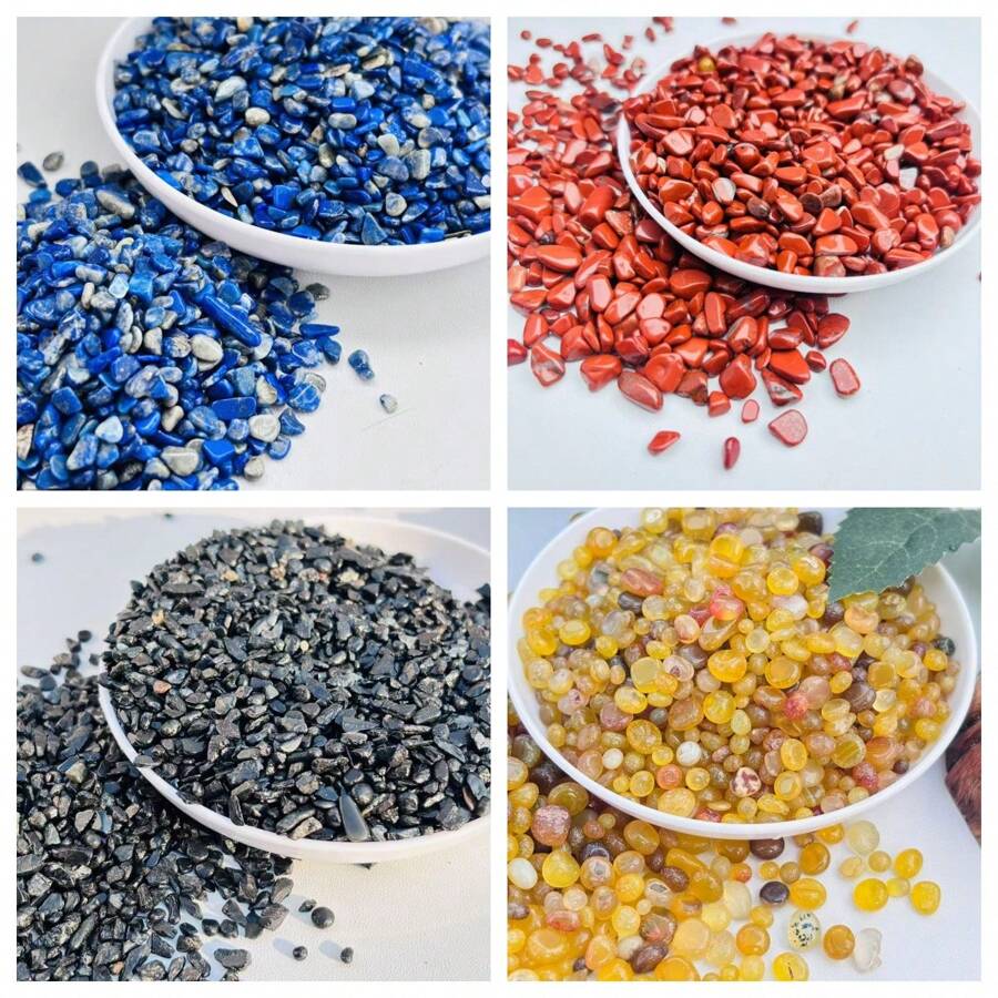 100g/200g, 3.53oz/7.05oz Natural Colorful Moonstone Pebbles, Lapis Lazuli, Red Jade, Black Tourmaline, Suitable For Home Decor, Plant Pot Decorations, Aquarium Decor, Office Decor And More