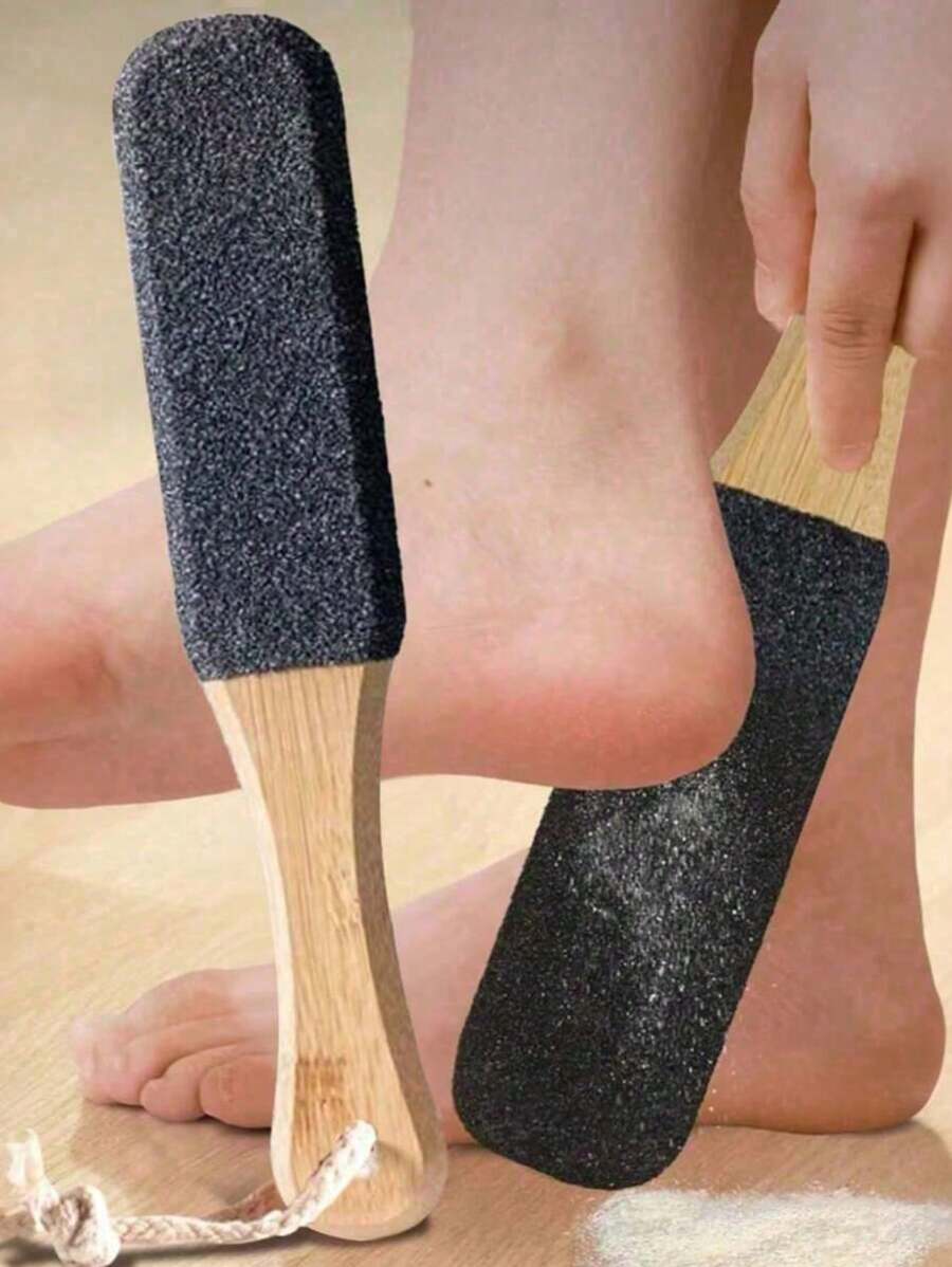 5/4/3/2/1pc Professional Multifunctional Double-Sided Foot File & Callus Remover, Beech Wood + Stainless Steel Pedicure Scrubber Tool For Dead Skin Removal & Smooth Heels - Unisex Spa Kit For Men & Women(3/2/1pc,More Colors)