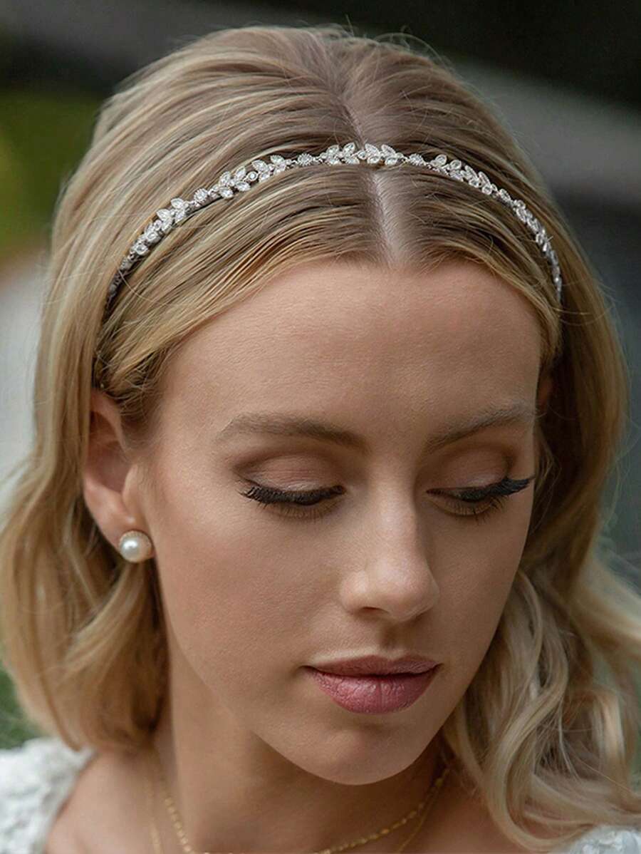 1 Stück Silber Zirkonia Stein Haarband, modisches Brautaccessoire Haarschmuck