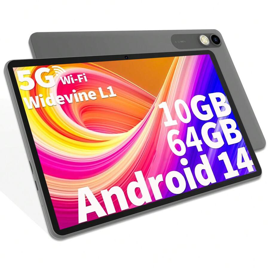 Android 14 Tablet 10 Inch Tablets, 10GB RAM 64GB ROM 1TB Expand, Octa-Core Processor, 1280x800 IPS HD Touch Screen, WiFi 5, Dual Camera, 8000mAh