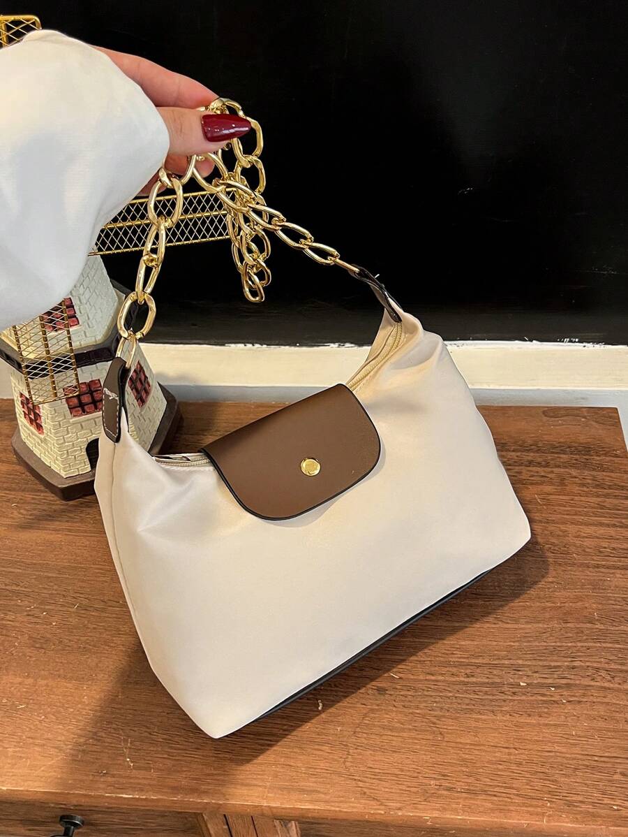 Bolsa de Ombro de Grande Capacidade, Minimalista e Fashionista, para Uso Casual, Compras, Transporte, Escola