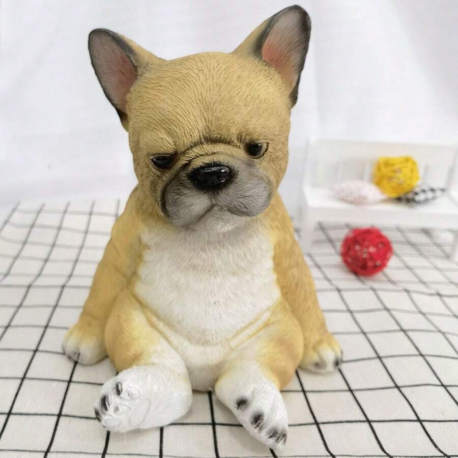 Lovely Resin Dog Figurine, Home Decor Ornament, Holiday Gift, Crafts, Dog Statue For Living Room