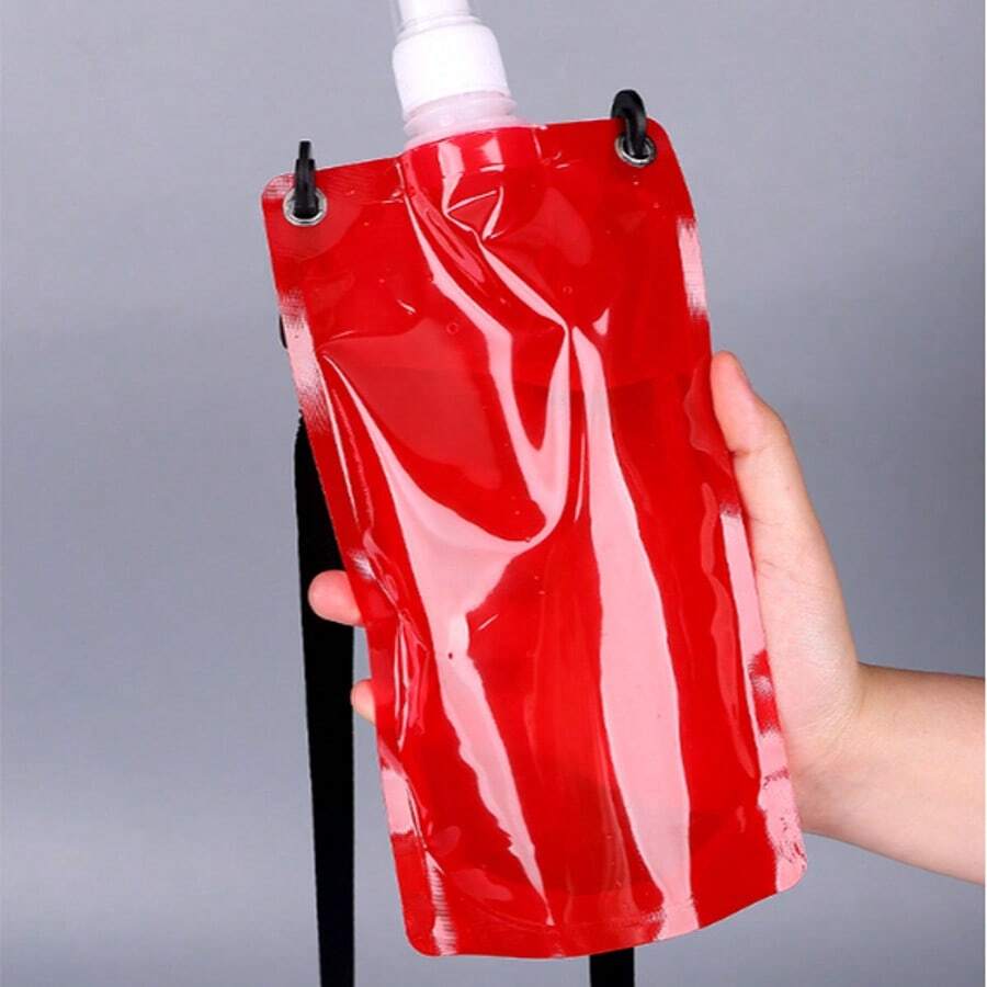 Sac à eau pliable pour sports de plein air, bouteille d'eau en plastique, festival de musique, lanière de bar, tasse d'eau pratique, randonnée, camping, équitation, sac à eau