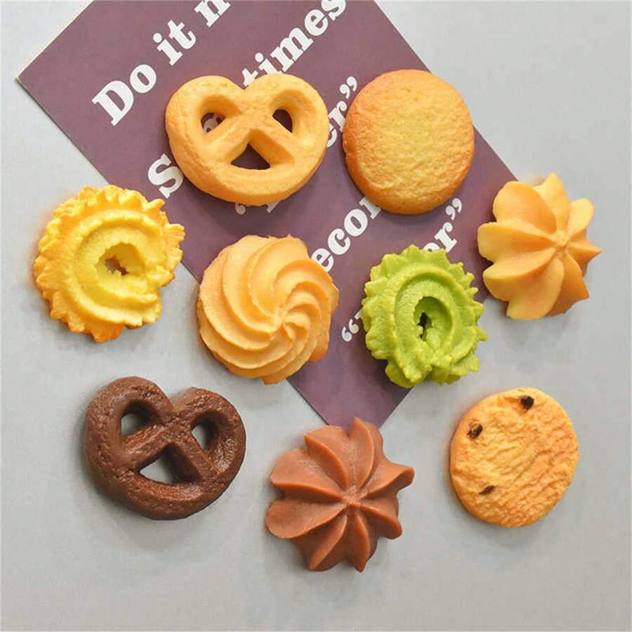Set de 3 pegatinas de nevera con forma de galleta linda - Resina sólida, perfecta para la decoración del hogar y la oficina, ideal para festivales, fiestas, cumpleaños y bodas