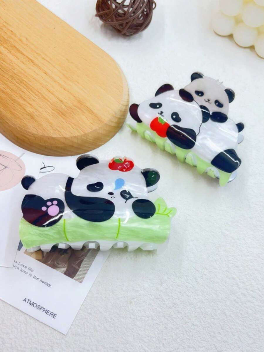 Agrafe de păr 1 buc agrafă de păr drăguță cu tematică acrilică cu animale, accesoriu de păr cu panda/gheare, potrivită pentru toate anotimpurile, accesorii de păr cadou agrafe elegante cu gheare, lucruri școlare, facultate