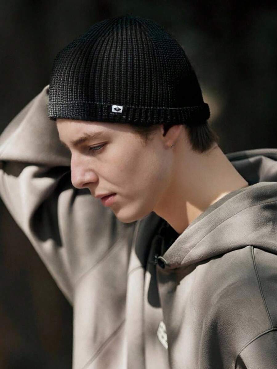 1 Stück Herren gestrickte Mütze mit Buchstickerei, lässige Streetwear Beanie Mütze
