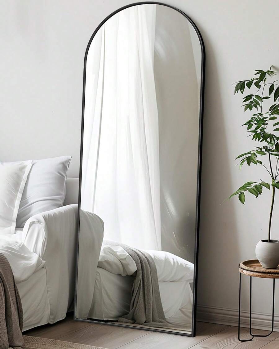 Antok Full Length Mirror, 57"X19" Arch Floor Mirror, Floor Standing Mirror Freestanding Arch Full Body Mirror With Stand For Bedroom, Hanging Mounted Mirror For Living Room Cloakroom
