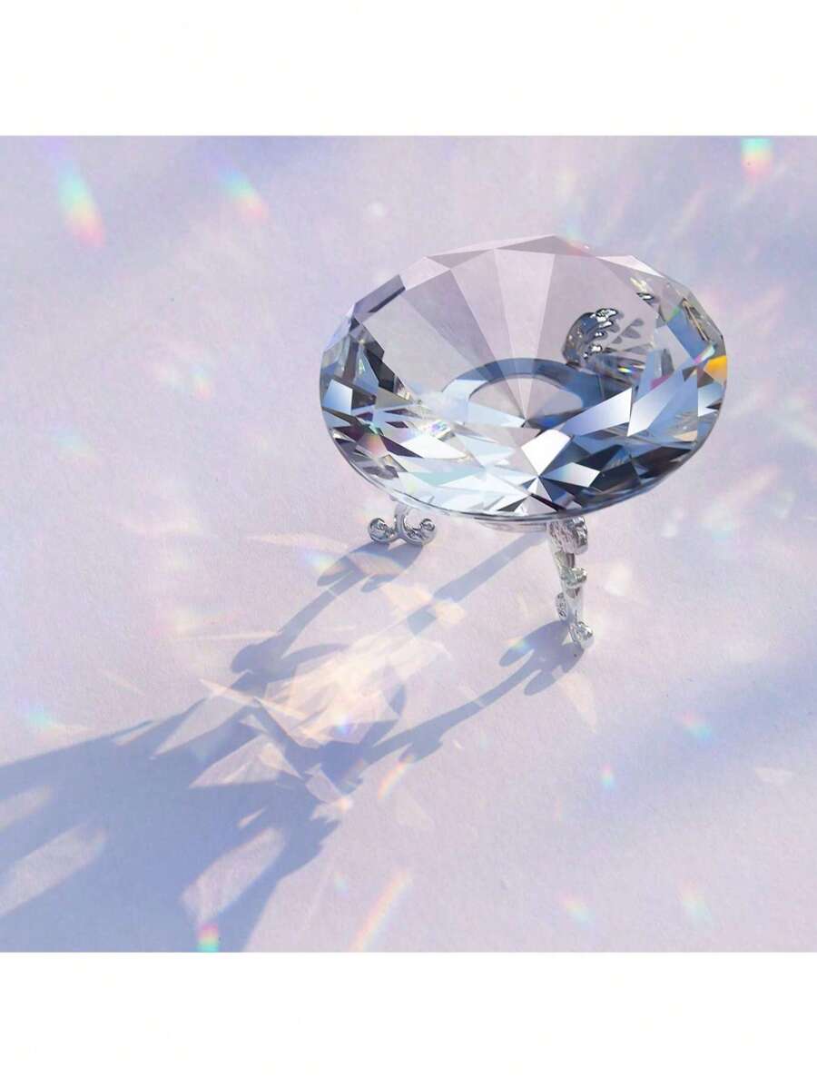 1 pieza Pisapapeles de cristal de diamante K9, decoración de gemas para boda, hogar, oficina, regalo de cumpleaños, adecuado para mujeres, familia, amigos (transparente)