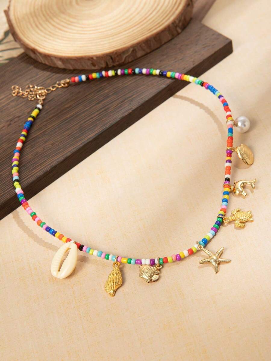 1 pieza Elegante collar de estilo bohemio para mujer, para usar en la playa o en el día a día, un regalo para novia, esposa, madre, familia y amigos