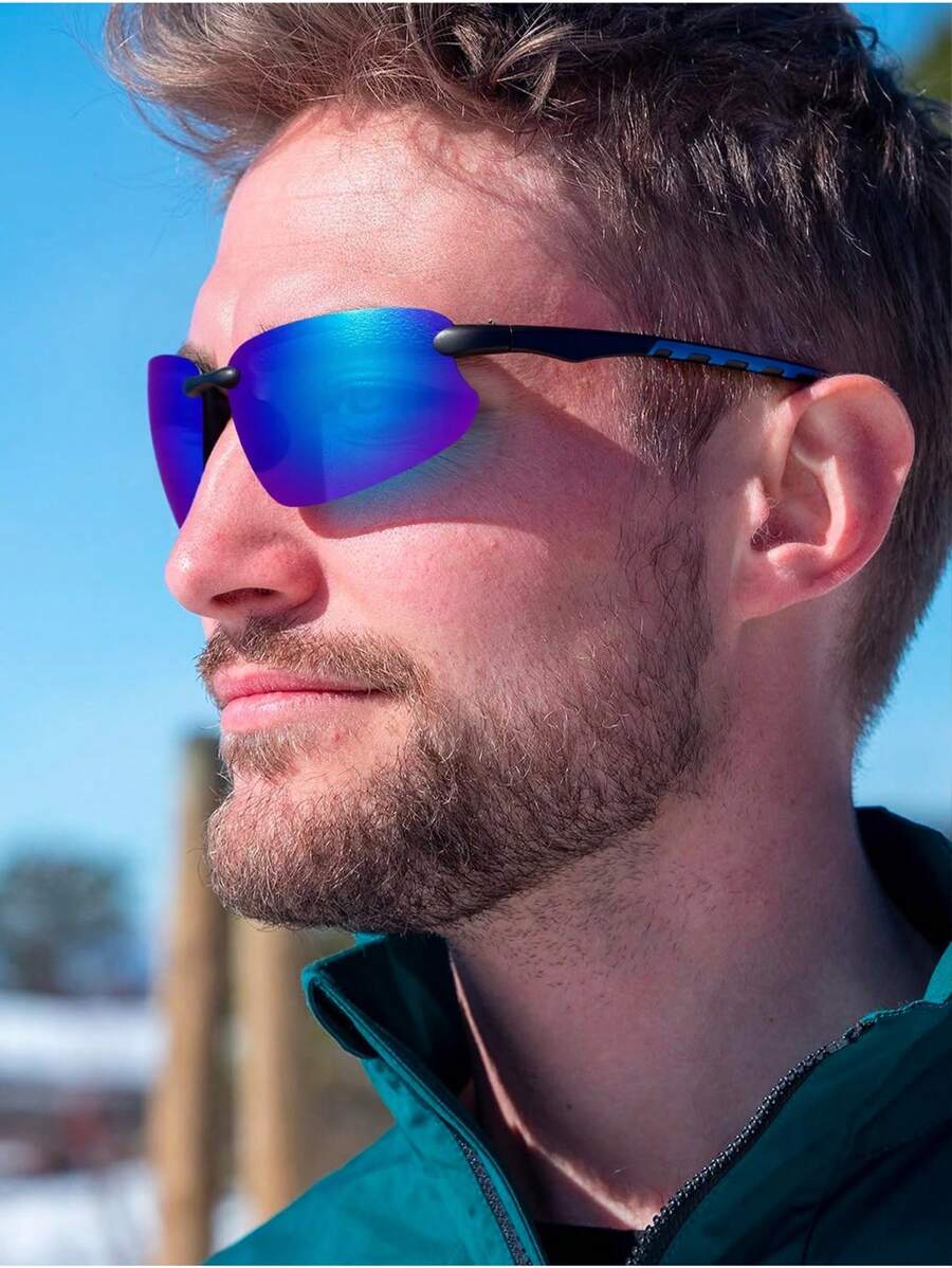 1 buc ochelari de soare sport casual la modă pentru bărbați, serie multicoloră și versatili, strălucitori și orbitori