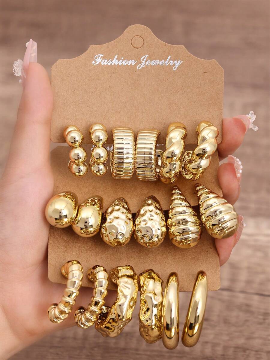6-18pcs Fashion Unique Earrings Set, Suitable For Women To Wear Year-Round