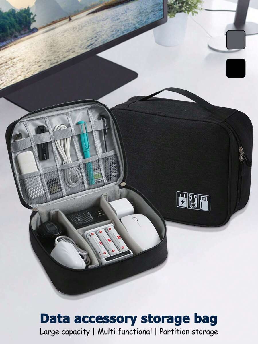 Große Kapazität Datenkabel Organizer Tasche, wasserdichte digitale Reisehülle für Ladegerät, Festplatte, Kopfhörer, tragbare elektronische Zubehör Aufbewahrung