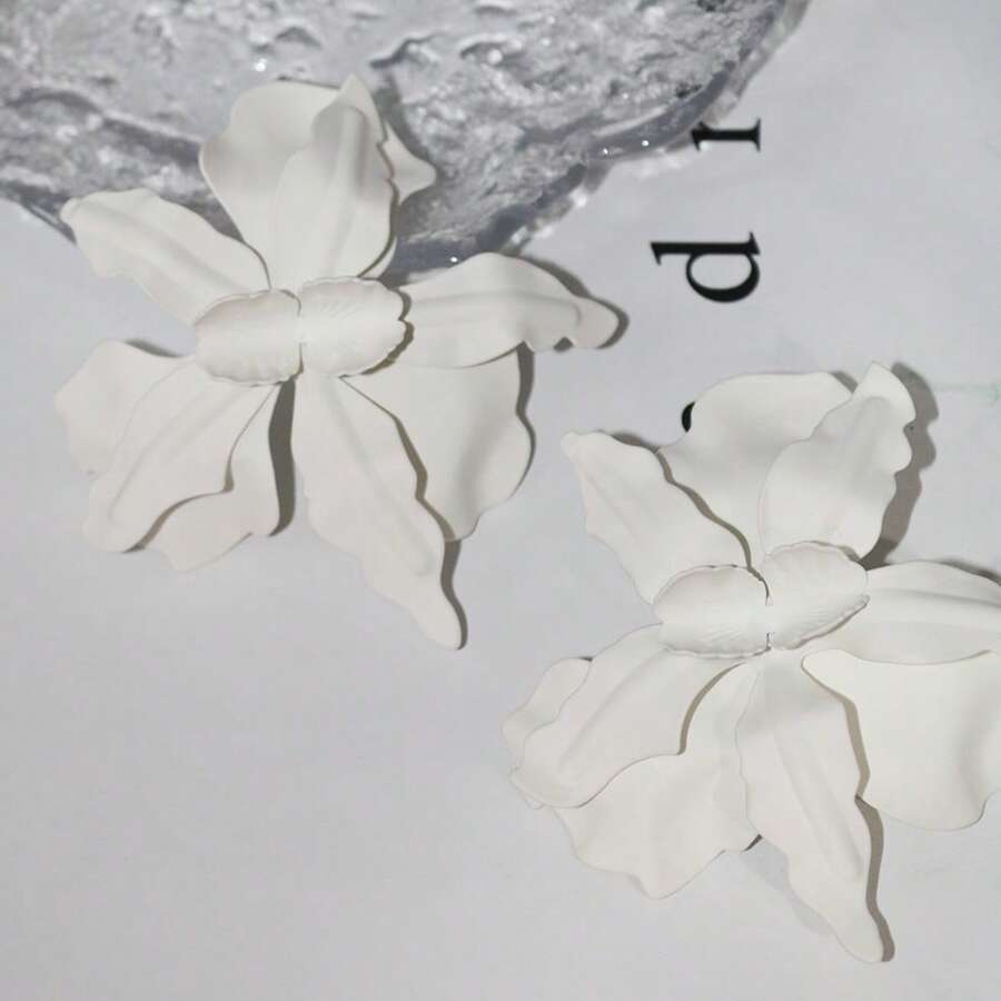 1 Pair Floral Charm Earrings, European & American Fashion Holiday Style For Women