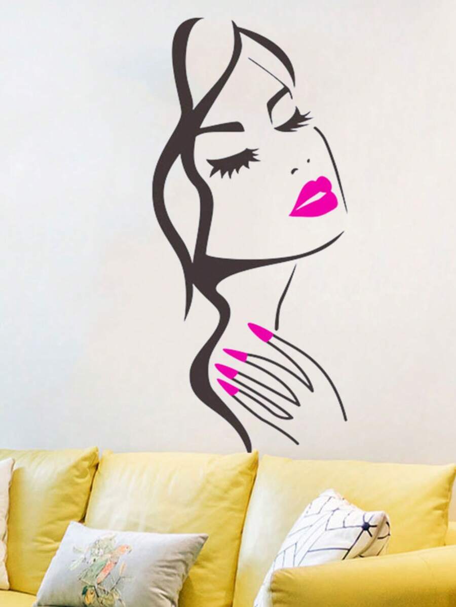 1pc Simple Black Figure Graphic Wall Sticker, PVC Waterproof Removable Sticker For Home Decor, Stickers, Wall Decal, Vinyl Decal For Home Decorations, Spring Decoration Items Refresh Your Home, Rama Decoration Stickers Gifts Birthday Graduation Wall Stickers Room Decor Wall Decor Personalised Stickers