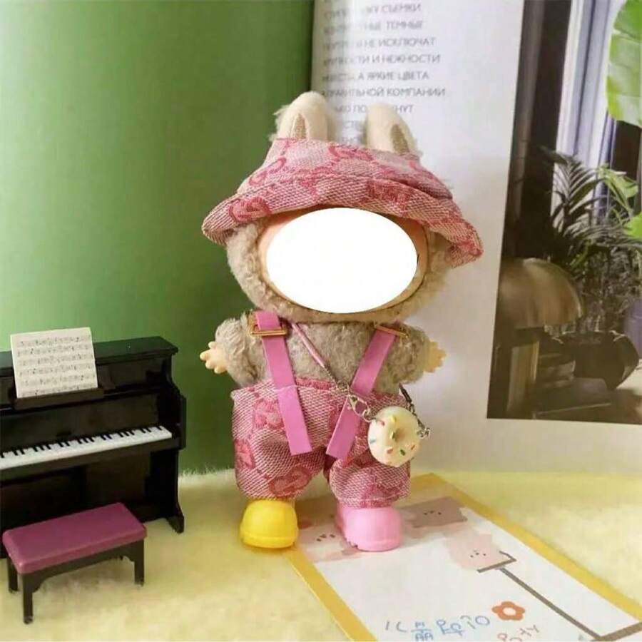 Conjunto de ropa para muñeca de peluche LABUBU de 17 cm, incluye falda - Conjunto de cambio de ropa para muñeca, regalo de muñeca lindo para LABUBU