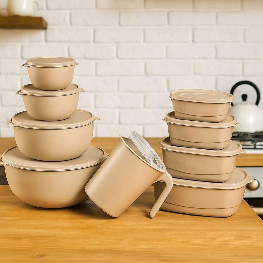 Kit de Potes para Cozinha 9 Peças com Ótima Vedação e Qualidade