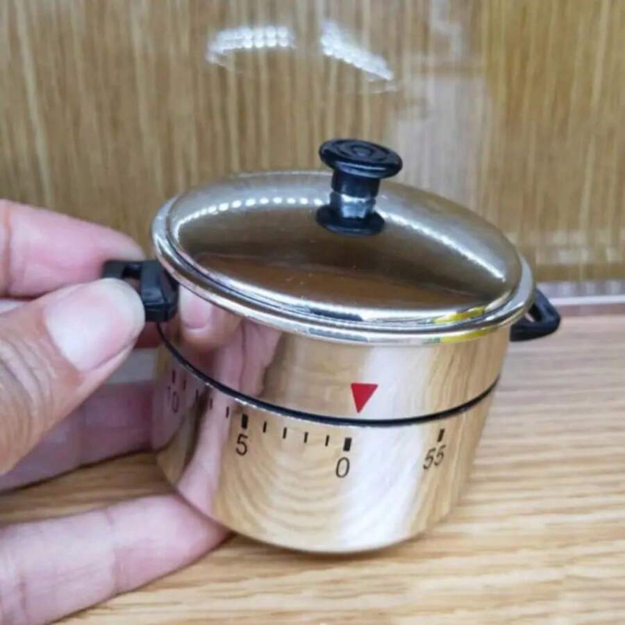 1 Silver Kitchen Timer With Adjustable Cooking Countdown Function, Which Can Be Used As A Time Manager For Cooking In Home Kitchens And Is Available Without Any Power Source.
