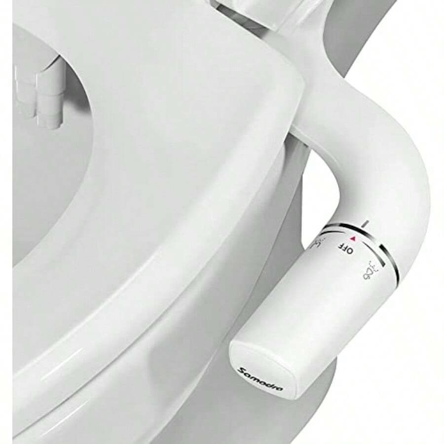 SAMODRA Bidet Attachment For Toilet UltraSlim NonElectric Bidet Insert For Toilet Left Adjustable Water Pressure Left Operation Dual Nozzles Butt Shower