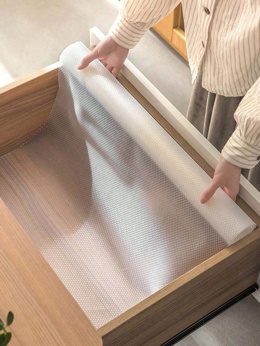 1 rouleau de tapis transparents imperméables, revêtements antidérapants pour armoires de cuisine, étagères, bureaux