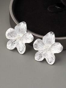 Boucles d'oreilles 1 fleur en argent