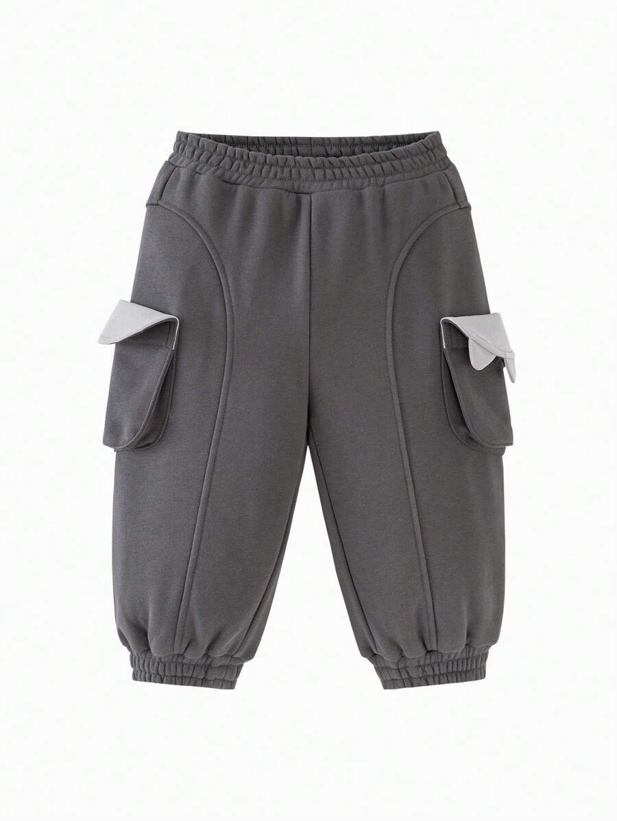 mini bala Kids Big Pocket Cargo Pants 2025 Autumn Soft Workwear Style