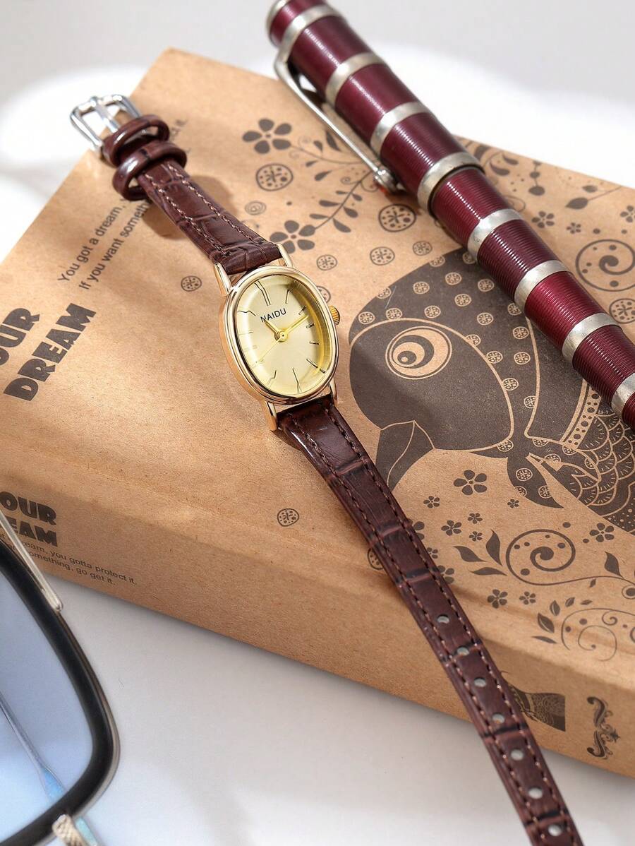 1 Stück Damen-Quarzuhr mit einfachem Zifferblatt mit römischen Ziffern und Strasssteinen, geeignet als Geschenk oder zum täglichen Tragen