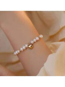 21 Heart Freshwater Pearl Bracelet
