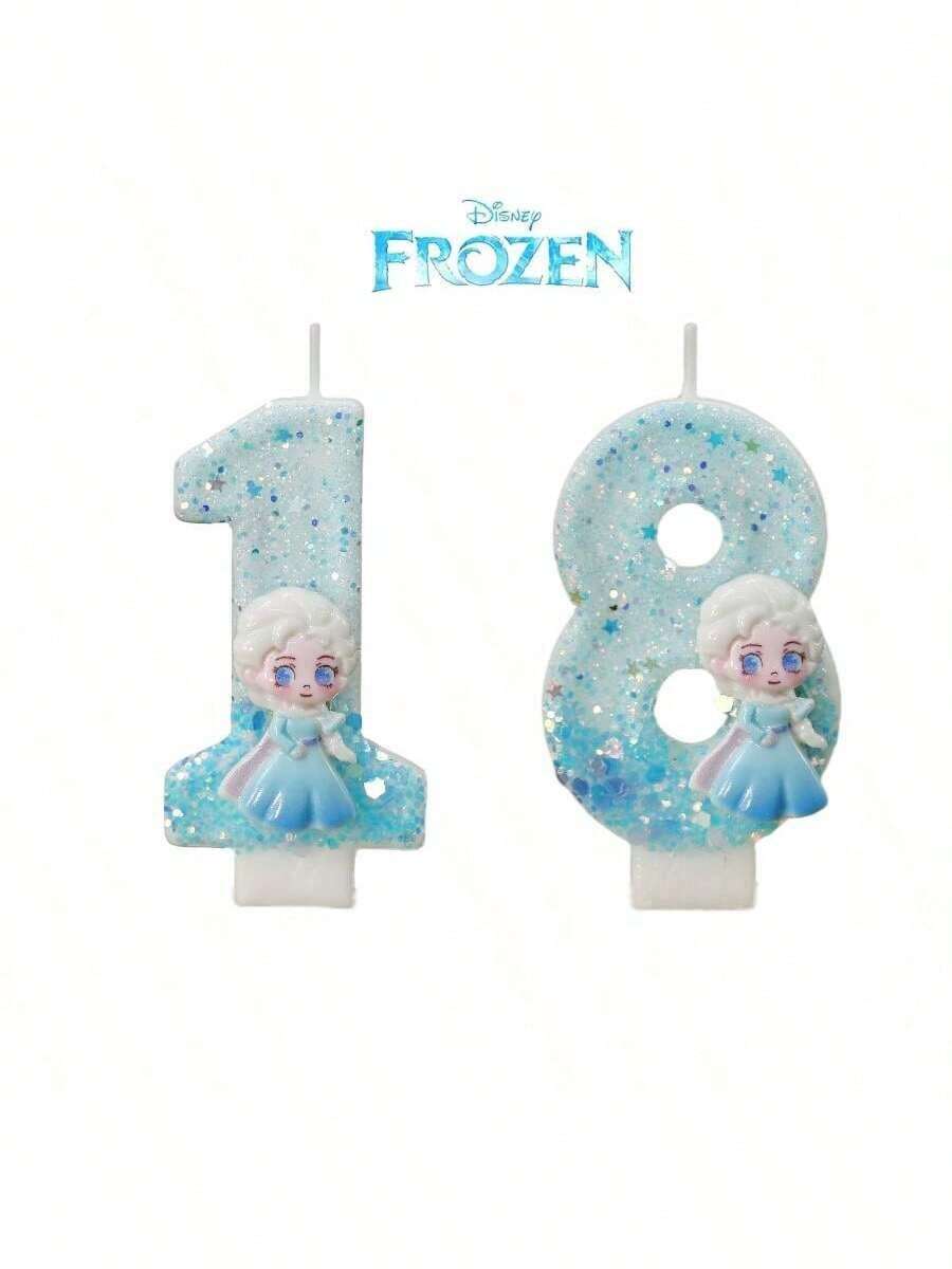 Disney Disney FROZEN ELSA Princess Themed Cute Candle Birthday Cake Decorative Bougie Creative Cartoon Girls Celebration Party Supplies Wholesale