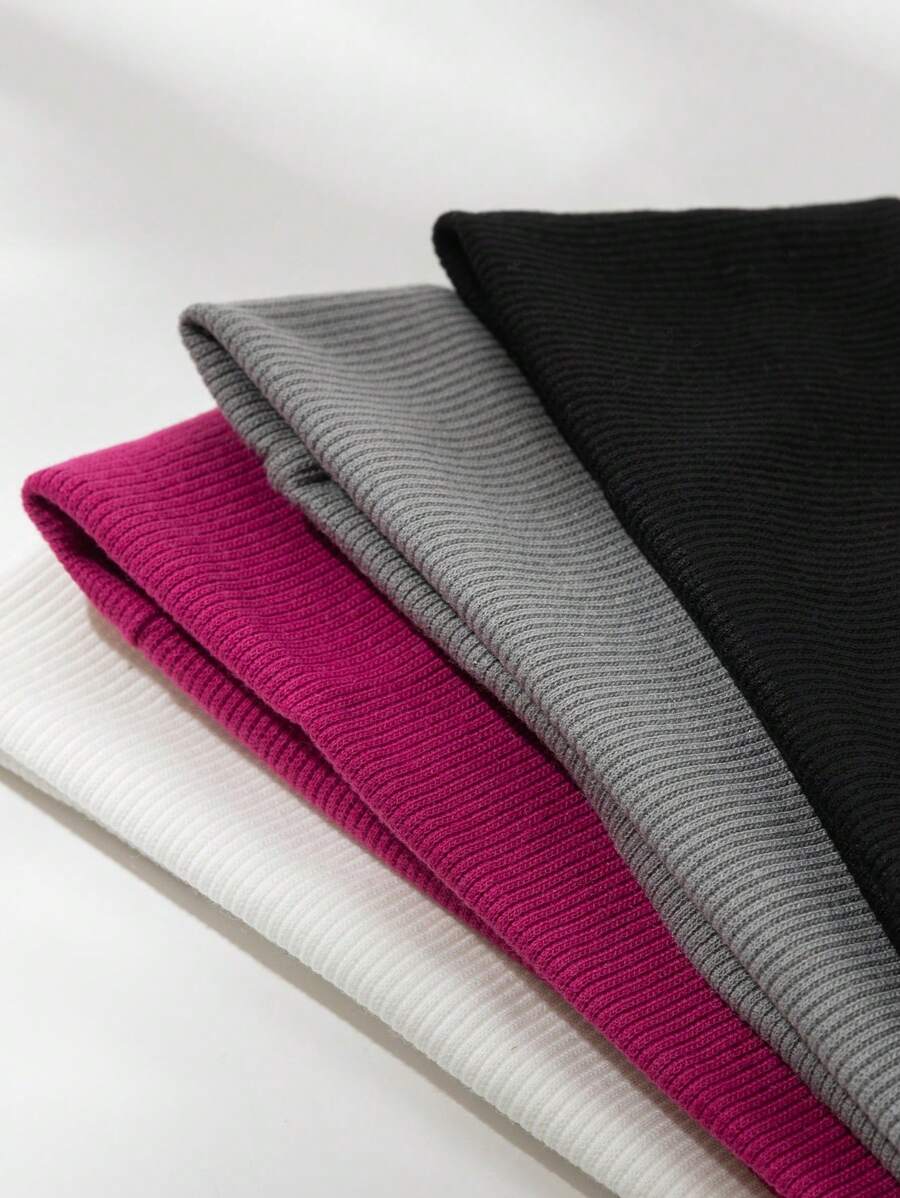 4pcs/1pc Set Knit Yoga Sports Solid Color Headband, Wide Stretch Sweat-Absorbent Hair Band, Daily Casual Home Goods Hair Accessories Fashion Head Wrap, School Stuff, College, Headbands