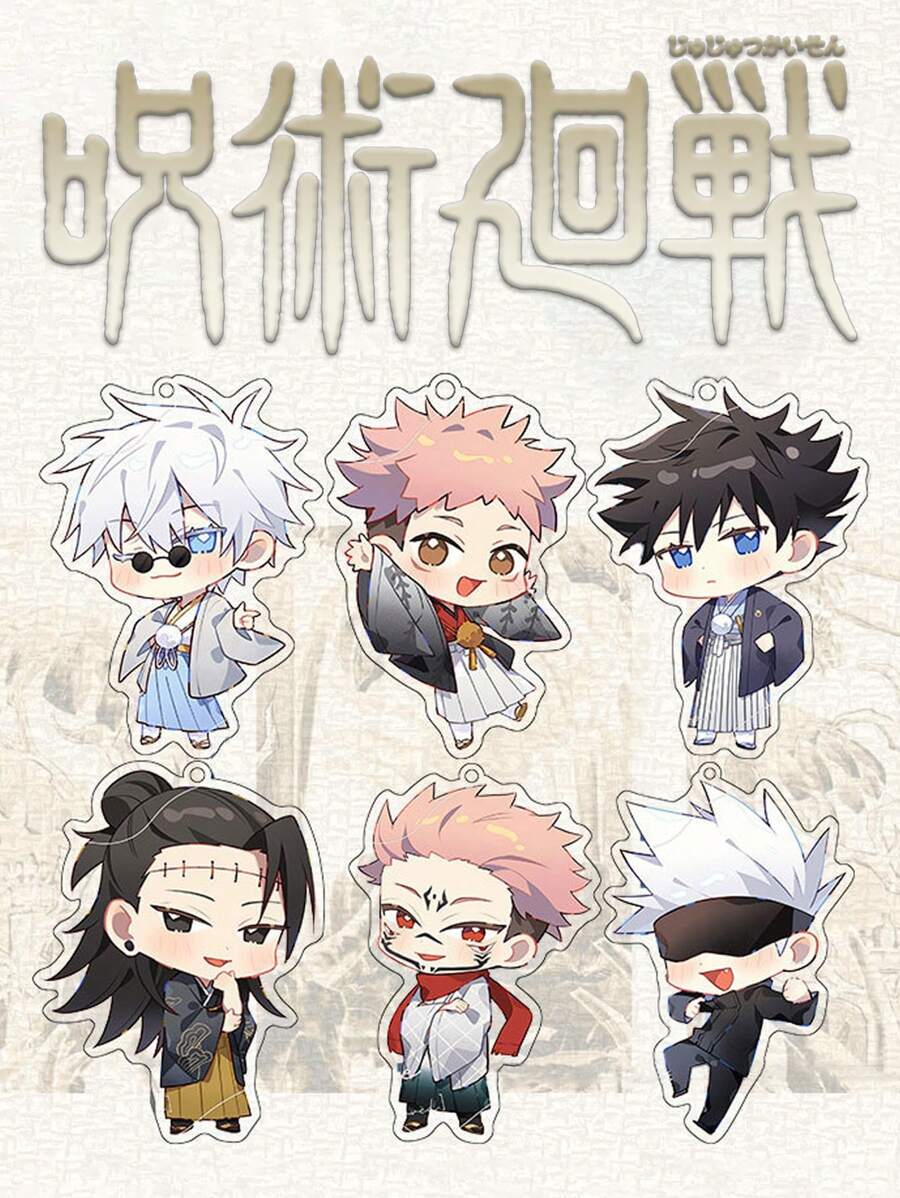 Jujutsu Kaisen 1 pezzo ciondolo portachiavi, charm per telefono, portachiavi per auto, decorazione per zaino, accessorio per borsa, regalo festivo, con personaggi anime in kimono di Gojo, Yuji, Geto, Megumi, Toge, Sukuna in acrilico