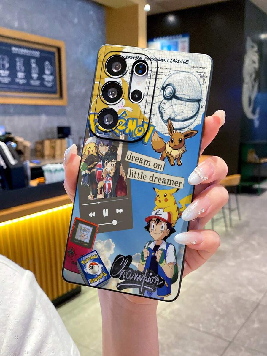pokemon 1 pieza Funda de teléfono suave minimalista de Pokémon, compatible con OPPO/GalaxyS22/S23/S24Ultra, funda protectora suave y a prueba de impactos con diseño original hecho a mano, regalo para la novia, presente de vacaciones