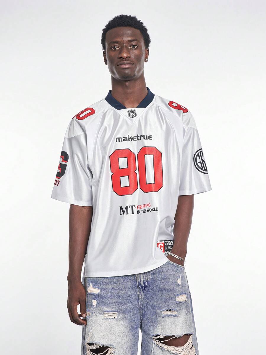 MT99 Sudadera deportiva de cuello en V MT99, con alta elasticidad y sin deformación, de manga corta en color blanco, con diseño estilizante de moda para ropa deportiva